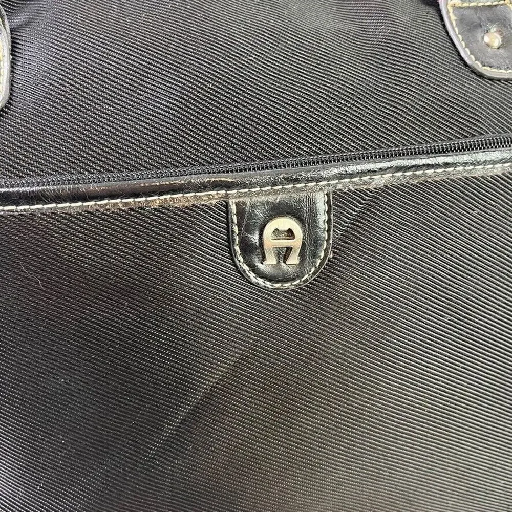 Etienne Aigner Womens Black Large Shoulder Bag Laptop Work Career Purse Handbag